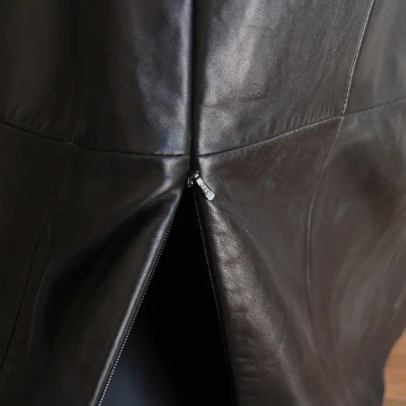 Bebe ankle length black leather coat - Picture 10 of 15